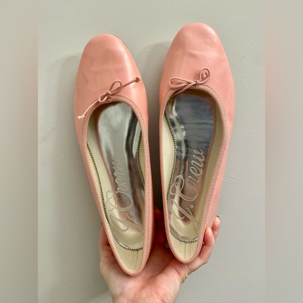 J.Crew Zoe Ballet Flats in Pink Patent Leather